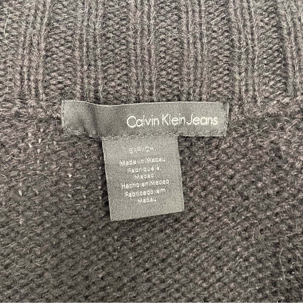 Calvin Klein Black Cardigan with Button Closure High Mock‎ Neck Size Small - Picture 8 of 9